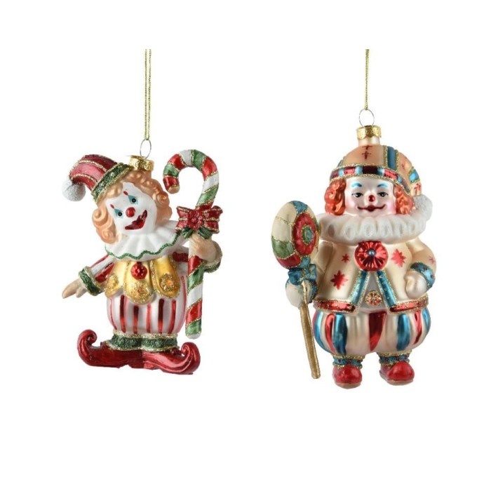 PENDENTI CLOWN VETRO H.11.7 CM.